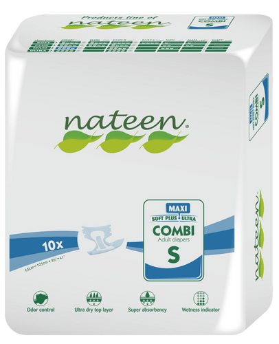 Nateen Combi Maxi Adult Briefs - Nateen Canada - 5420072710808 - Adult Briefs - babywipes nateen canada premium diapers biodegradable sustainable ecoliving ecofriendly toronto vancouver extremely soft co