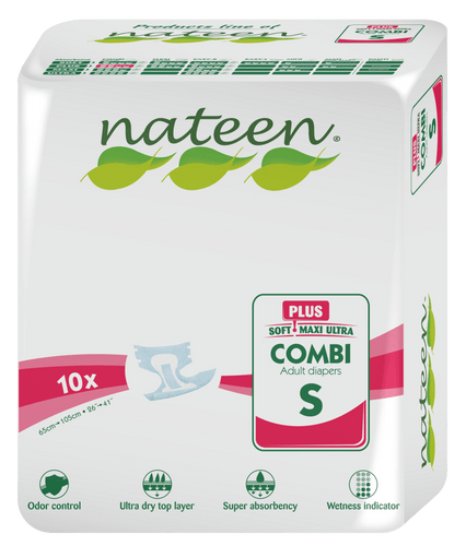 Nateen Combi Plus Adult Briefs - Nateen Canada - 5420072710723 - Adult Briefs - babywipes nateen canada premium diapers biodegradable sustainable ecoliving ecofriendly toronto vancouver extremely soft co