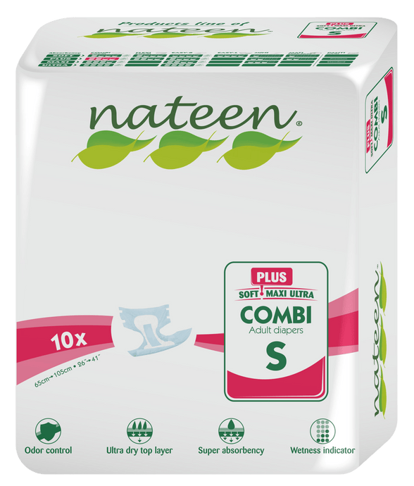 Nateen Combi Plus Adult Briefs - Nateen Canada - 5420072710723 - Adult Briefs - babywipes nateen canada premium diapers biodegradable sustainable ecoliving ecofriendly toronto vancouver extremely soft co