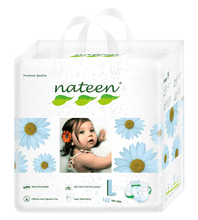 Load image into Gallery viewer, babywipes_nateen_canada_premium_diapers_biodegradable_sustainable_ecoliving ecofriendly_ toronto vancouver size large_16_units
